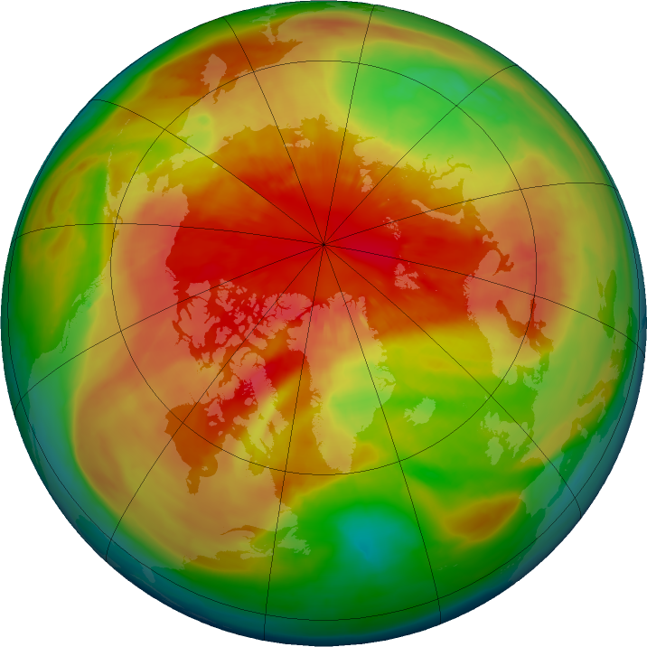Arctic ozone map for 18 March 2016